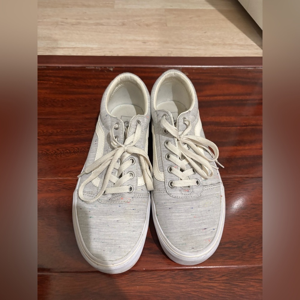 Vans Gray and White Casual Sneakers Women’s size 10